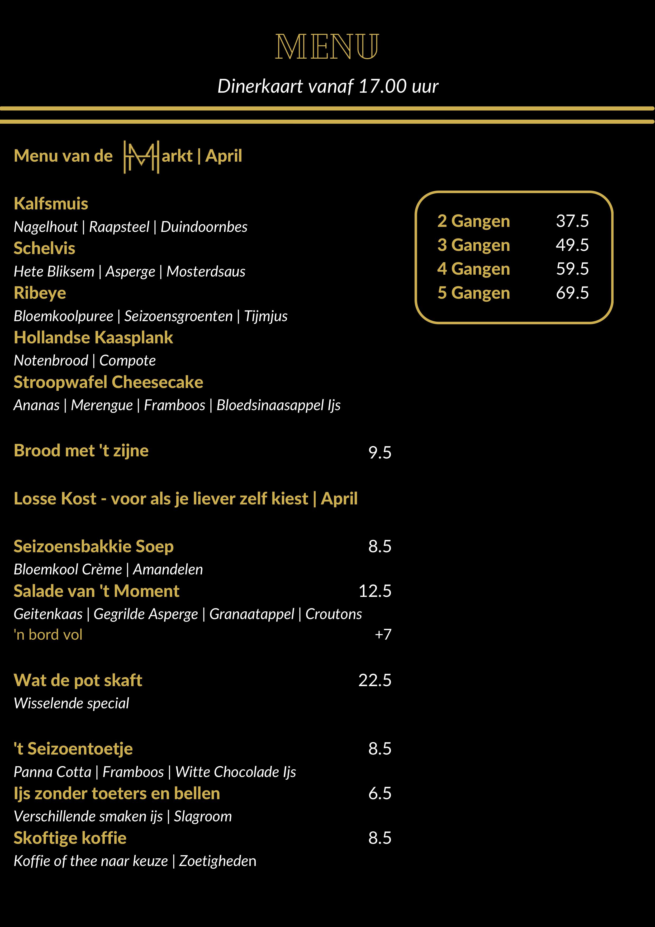 Menu van de Markt | April