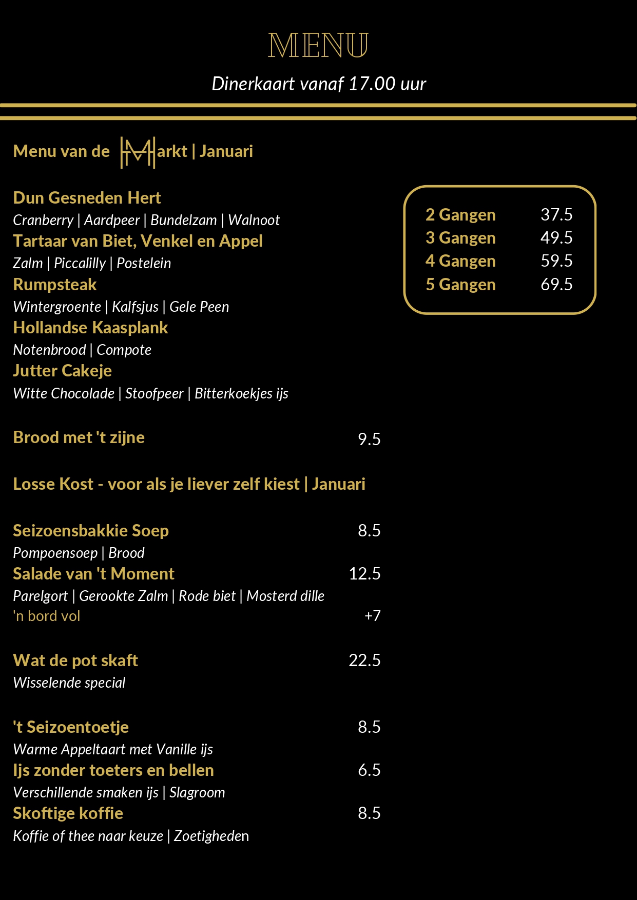 Menu van de Markt | Januari