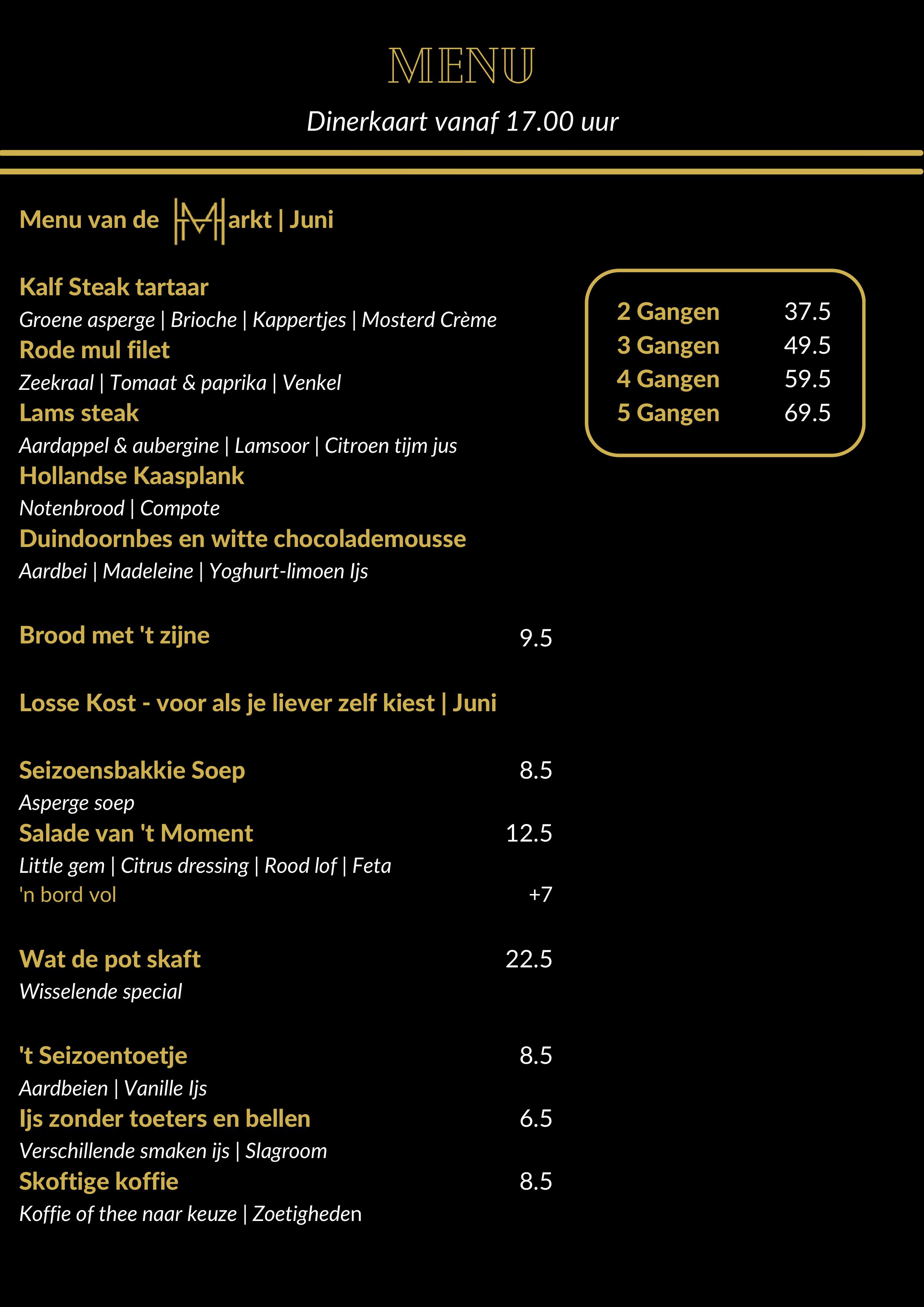 Menu van de Markt | Juni